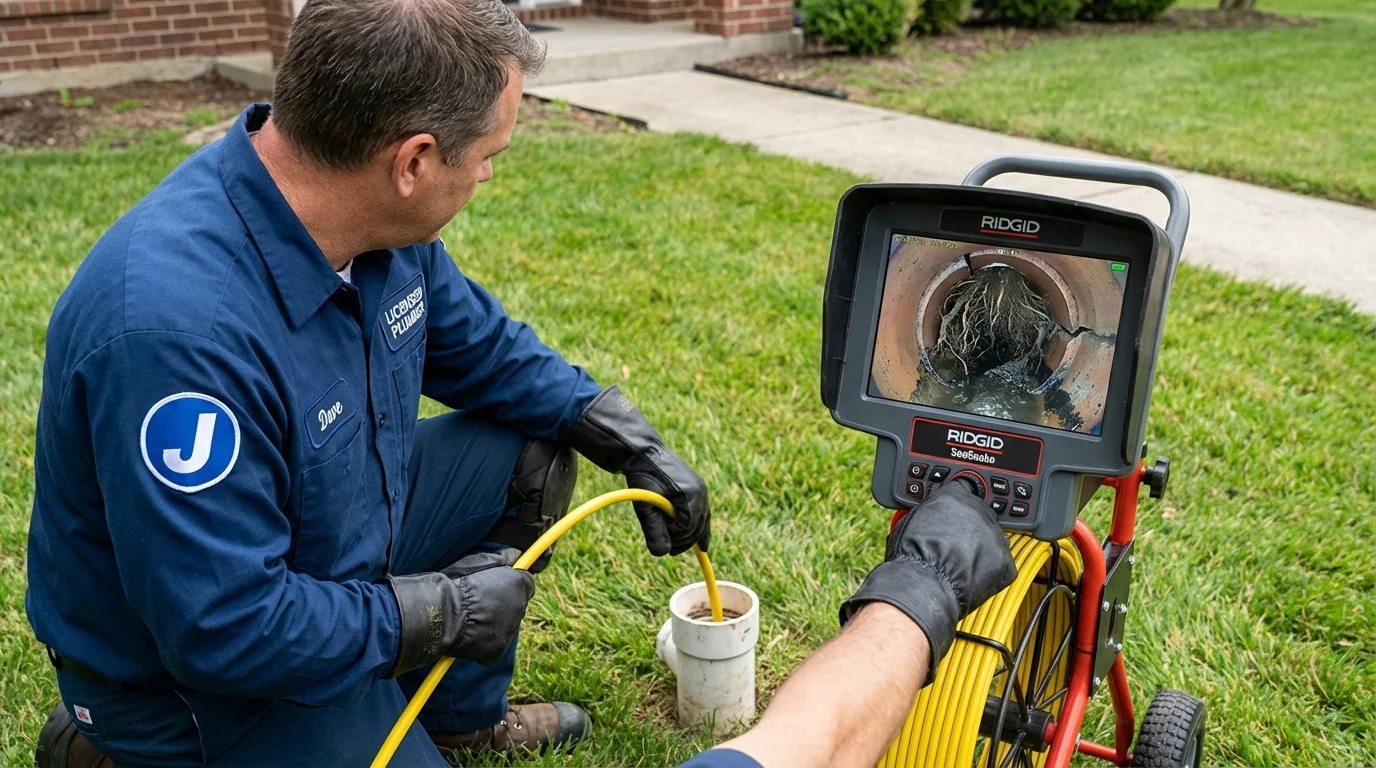 Sewer camera inspection being performed by Johns Plumbing LLC in Browning